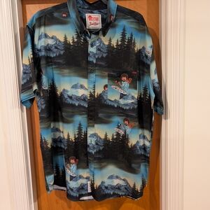 RSVLTS Blue and Black Graphic Button Down Shirt